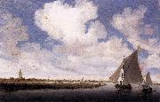 Salomon van Ruysdael Sailboats on the Wijkermeer oil